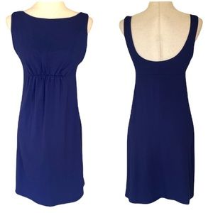 NWT Susana Monaco Navy Blue Gather Empire Waist Scoopback Tunic Dress - L